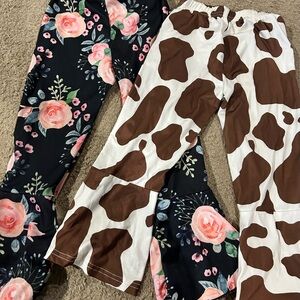 Floral and Cow Print Pants Set